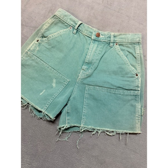 BDG Pants - BDG Teal Distressed Carpenter Denim Shorts Raw Hem Women Grunge Hipster